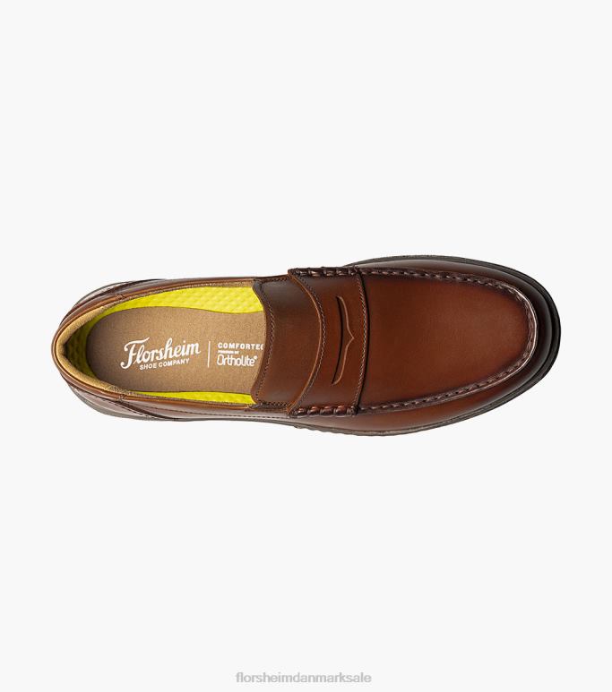 Florsheim Mænd central moc toe penny loafer NF0RV241 fodtøj cognac