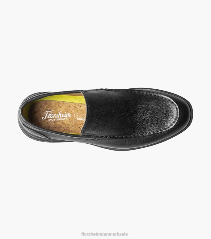Florsheim Mænd hamptons moc toe venetiansk loafer NF0RV2 fodtøj sort
