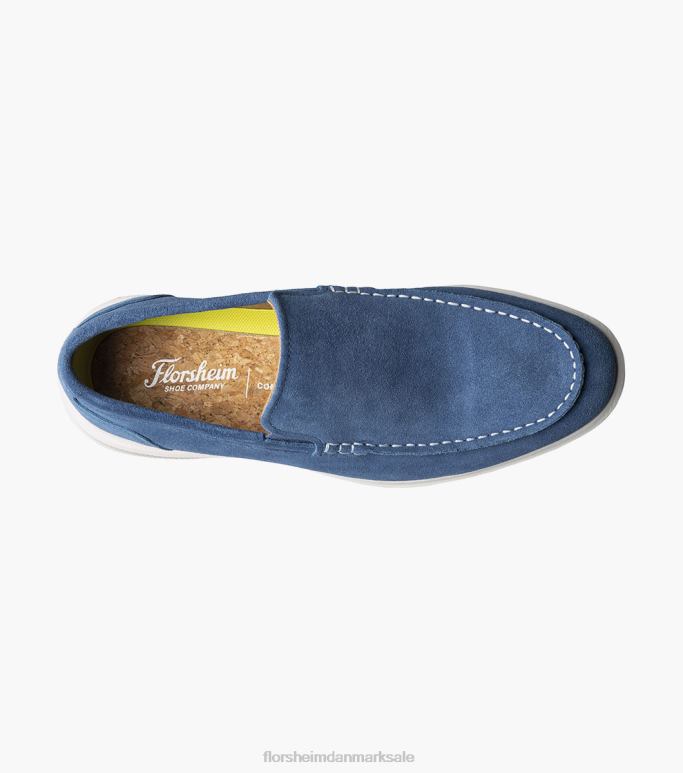 Florsheim Mænd hamptons moc toe venetiansk loafer NF0RV7 fodtøj blå ruskind
