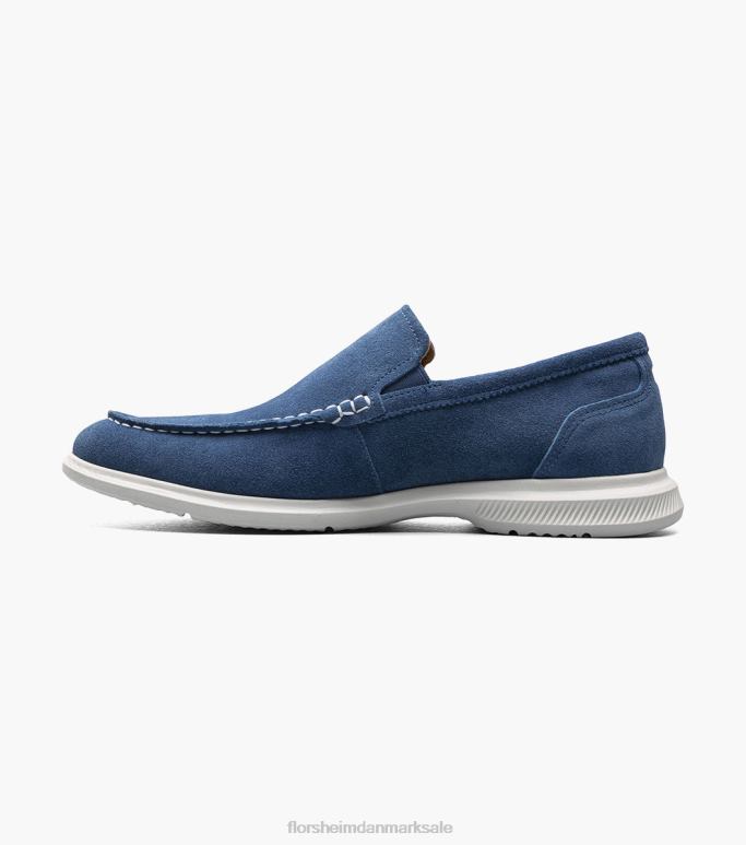 Florsheim Mænd hamptons moc toe venetiansk loafer NF0RV7 fodtøj blå ruskind