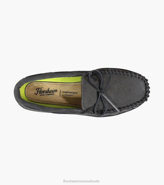 Florsheim Mænd hyggelig moc toe tie tøffel NF0RV385 fodtøj grå ruskind