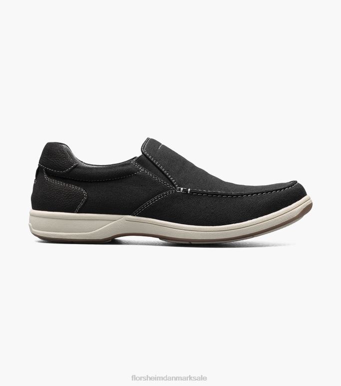 Florsheim Mænd lakeside canvas moc toe slip på NF0RV9 fodtøj sort