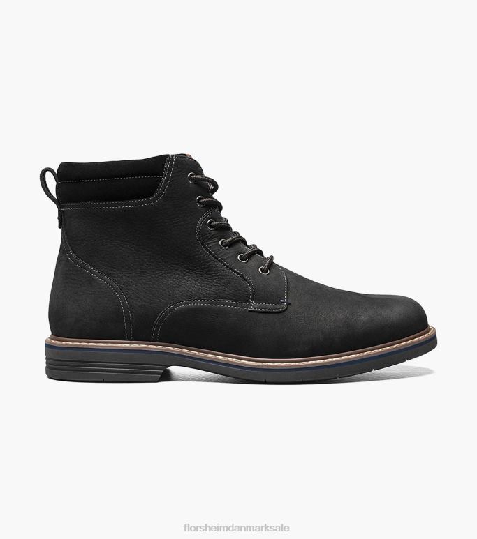 Florsheim Mænd norwalk støvle med almindelig tå med snøre NF0RV79 fodtøj sort nubuck