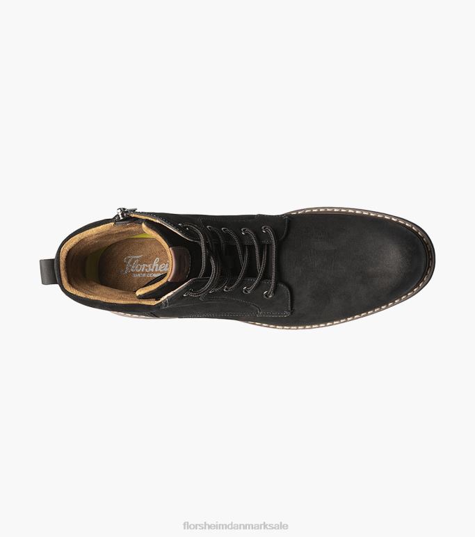 Florsheim Mænd norwalk støvle med almindelig tå med snøre NF0RV79 fodtøj sort nubuck