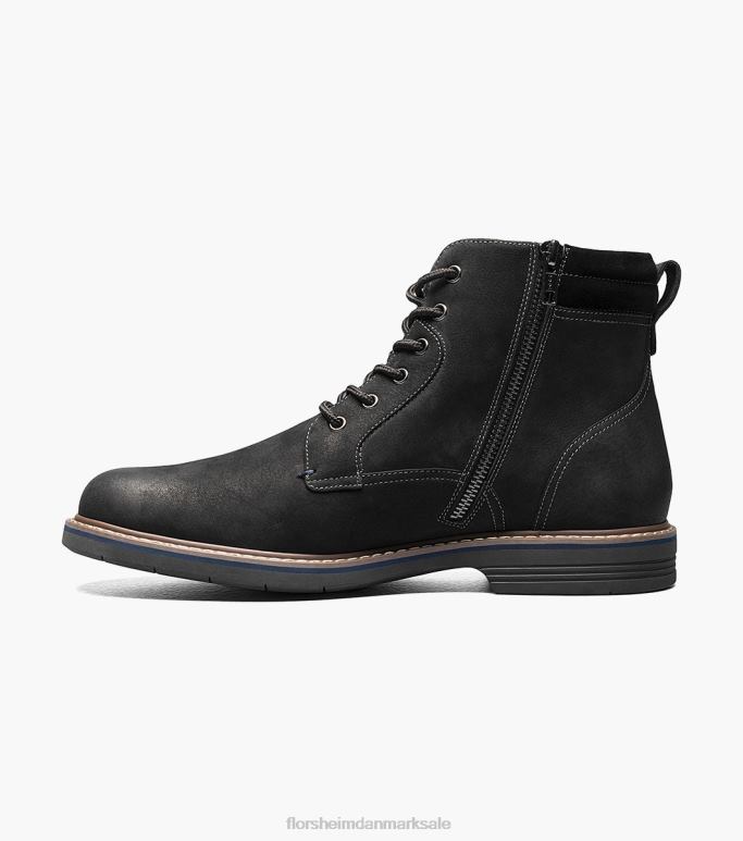 Florsheim Mænd norwalk støvle med almindelig tå med snøre NF0RV79 fodtøj sort nubuck
