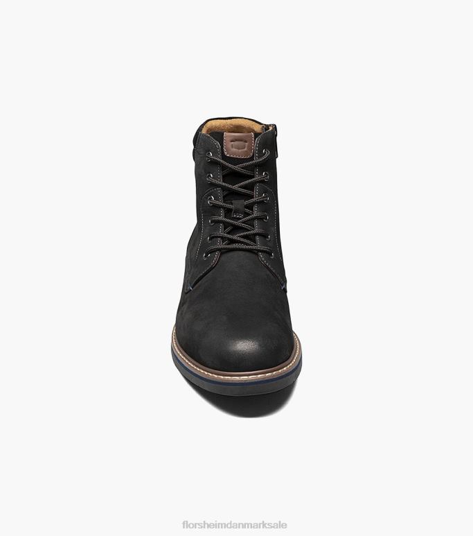 Florsheim Mænd norwalk støvle med almindelig tå med snøre NF0RV79 fodtøj sort nubuck