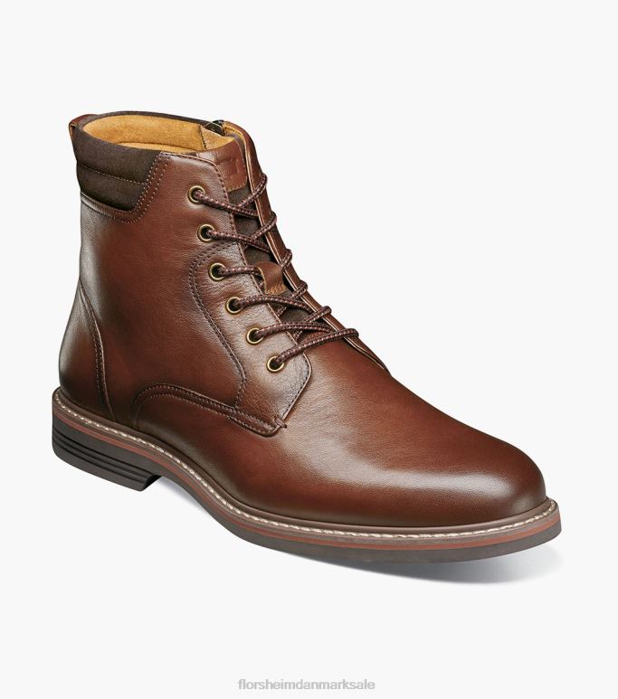 Florsheim Mænd norwalk støvle med almindelig tå med snøre NF0RV80 fodtøj cognac væltede