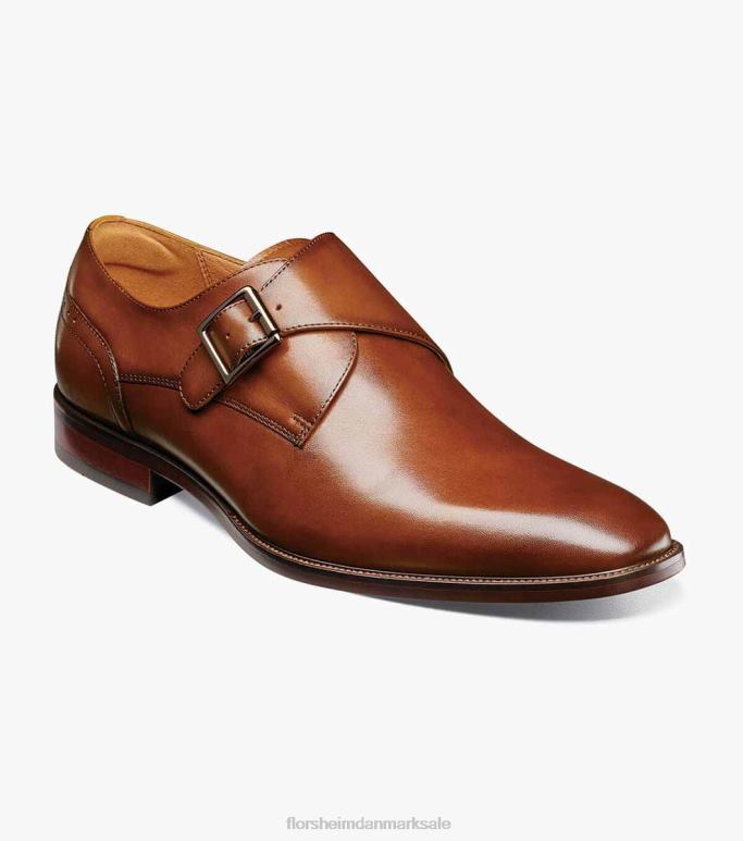 Florsheim Mænd sorrento plain toe single munk strop NF0RV146 fodtøj cognac
