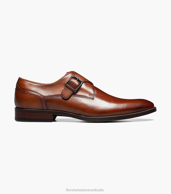 Florsheim Mænd sorrento plain toe single munk strop NF0RV146 fodtøj cognac