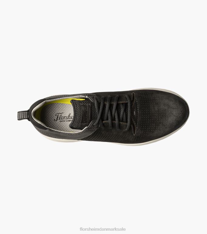 Florsheim Mænd studio perf sneaker med snørebånd NF0RV294 fodtøj sort nubuck