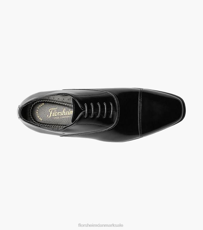 Florsheim Mænd tux cap toe oxford NF0RV235 fodtøj sort patent