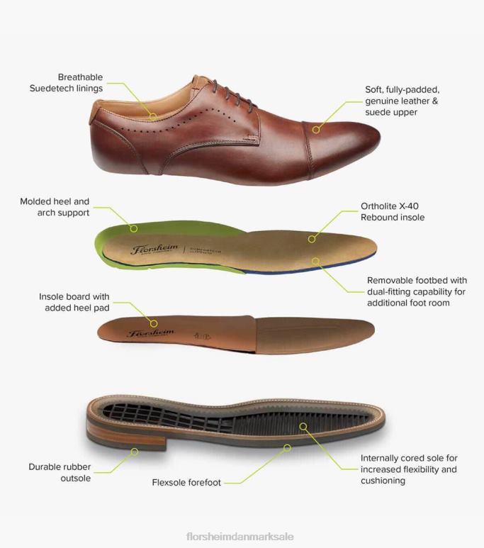 Florsheim Mænd uptown plain toe oxford NF0RV239 fodtøj cognac