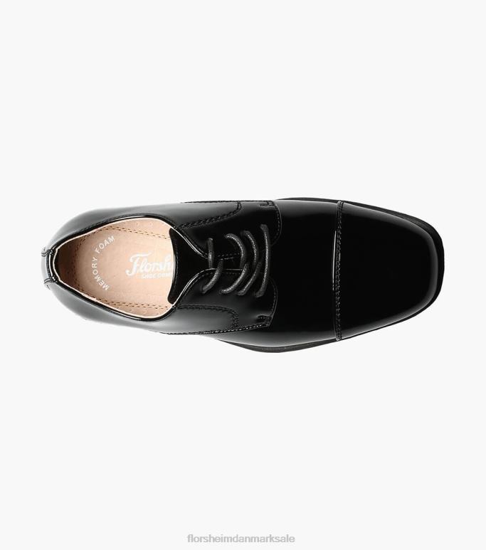 Florsheim børn afsløre jr kappe tå oxford NF0RV473 fodtøj sort patent