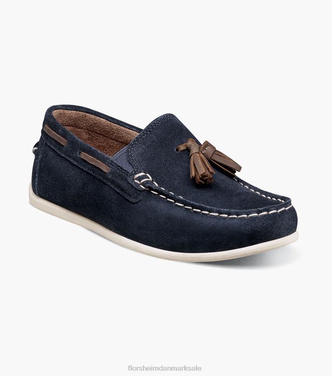 Florsheim børn jasper jr moc toe drop kvast loafer NF0RV476 fodtøj marineblå ruskind