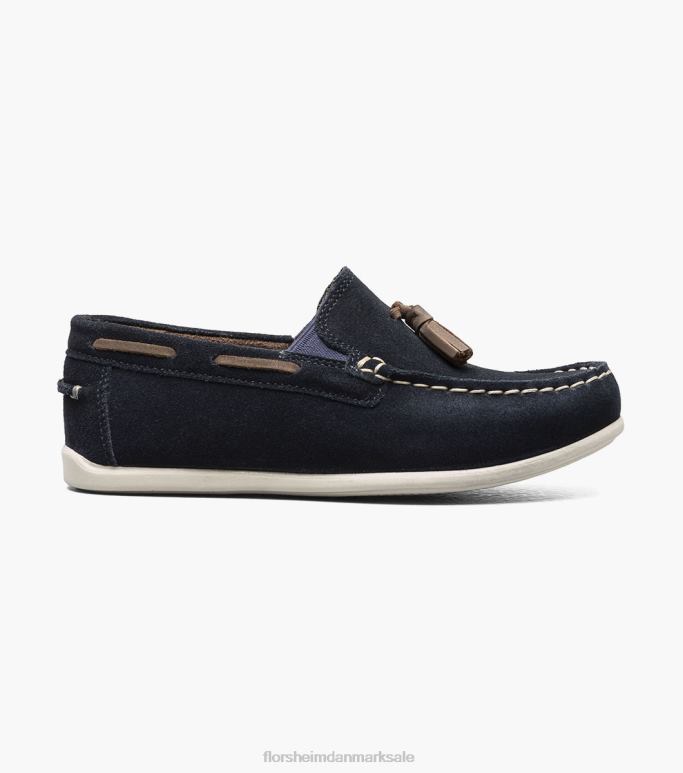 Florsheim børn jasper jr moc toe drop kvast loafer NF0RV476 fodtøj marineblå ruskind