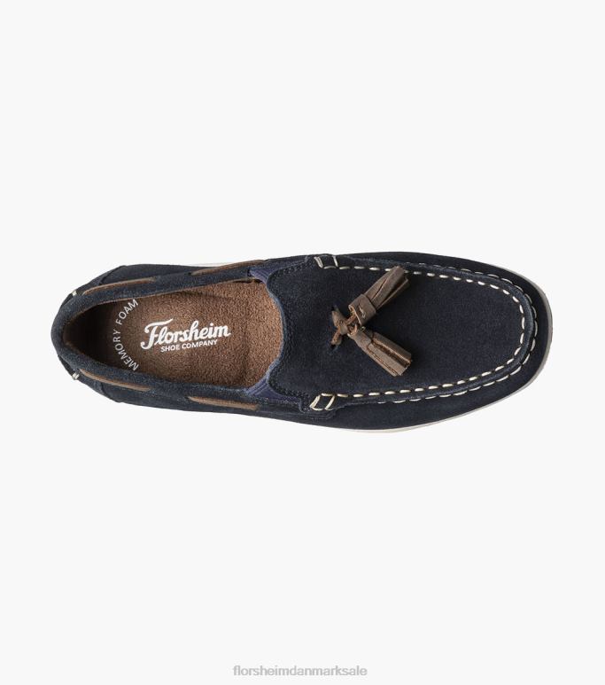 Florsheim børn jasper jr moc toe drop kvast loafer NF0RV476 fodtøj marineblå ruskind