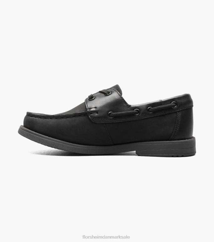 Florsheim børn kroket jr moc toe bådsko NF0RV423 fodtøj sort nubuck