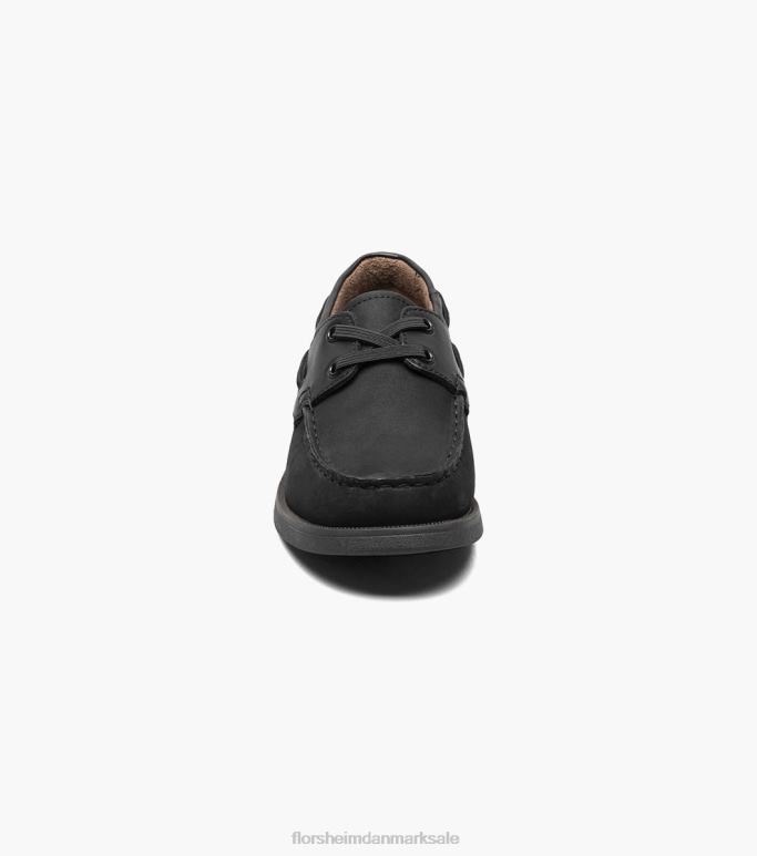Florsheim børn kroket jr moc toe bådsko NF0RV423 fodtøj sort nubuck