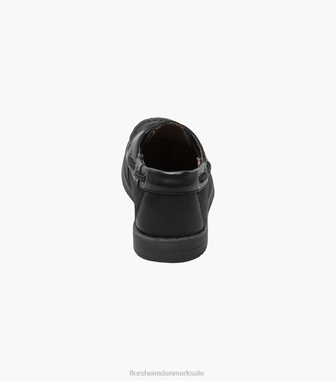 Florsheim børn kroket jr moc toe bådsko NF0RV423 fodtøj sort nubuck