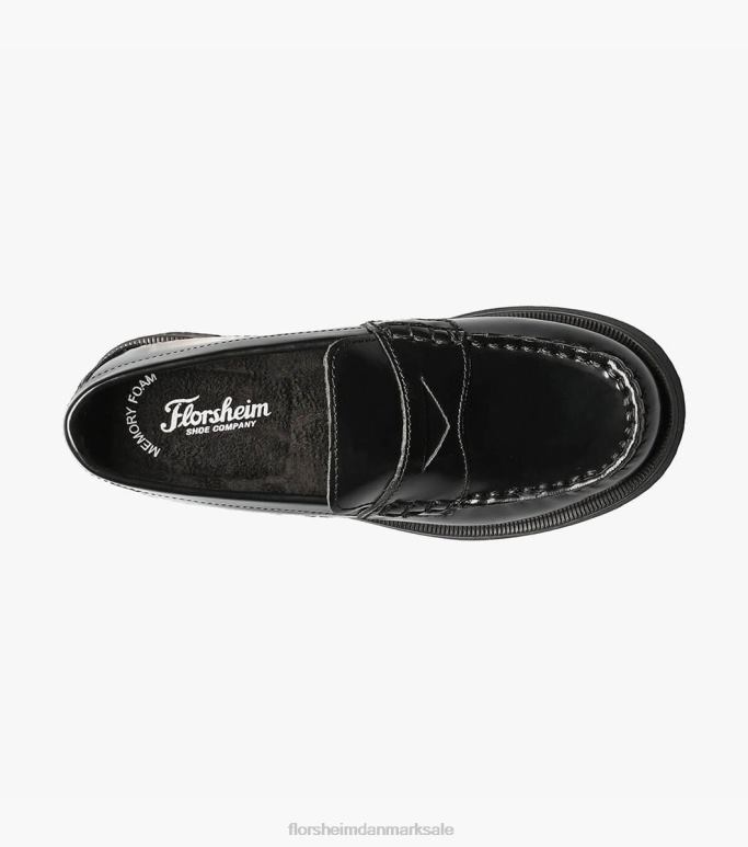 Florsheim børn kroket jr moc toe penny loafer NF0RV495 fodtøj sort