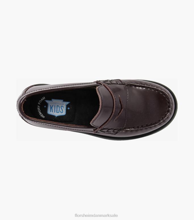 Florsheim børn kroket jr moc toe penny loafer NF0RV496 fodtøj bordeaux