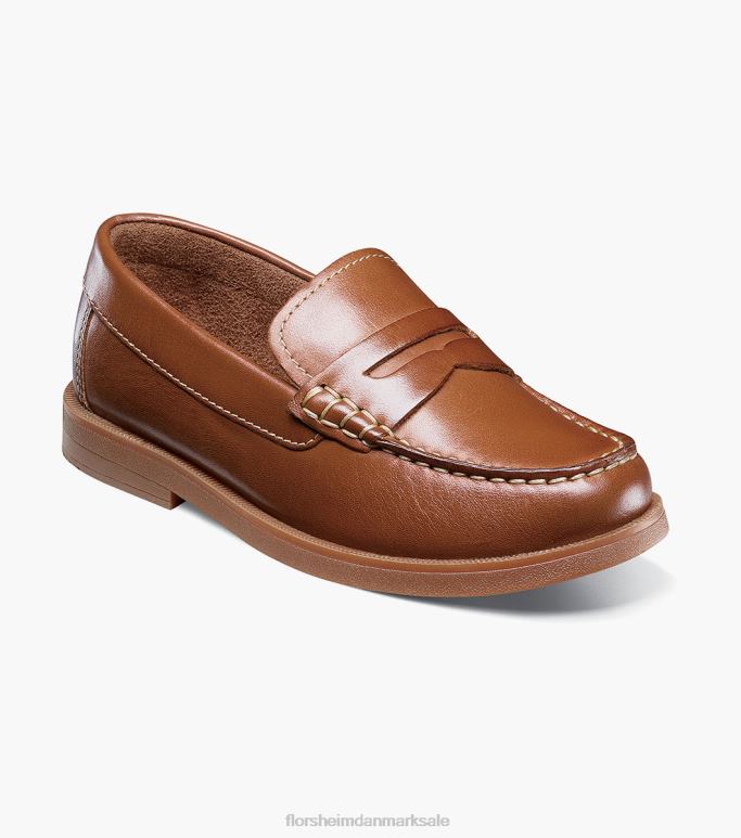 Florsheim børn kroket jr moc toe penny loafer NF0RV497 fodtøj cognac