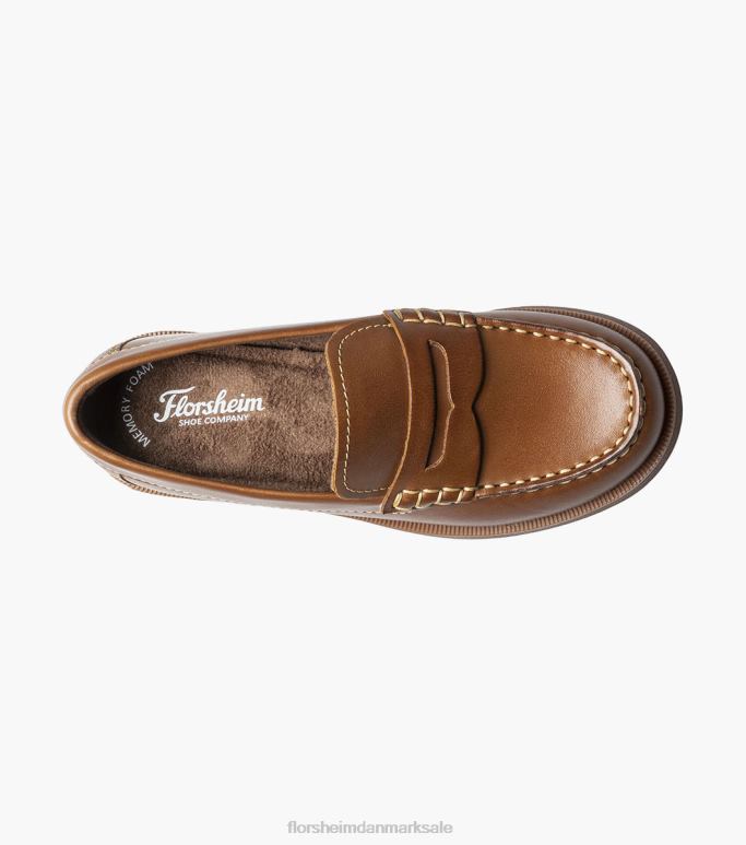 Florsheim børn kroket jr moc toe penny loafer NF0RV497 fodtøj cognac