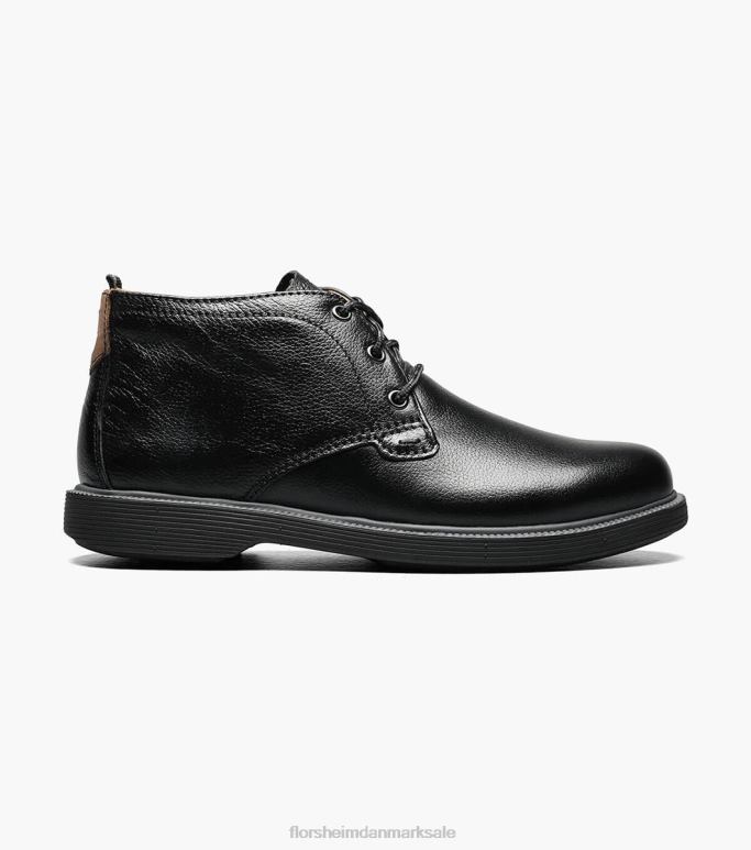 Florsheim børn supacush jr almindelig tå chukka støvle NF0RV451 fodtøj sort tumlede