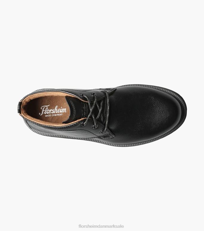 Florsheim børn supacush jr almindelig tå chukka støvle NF0RV451 fodtøj sort tumlede