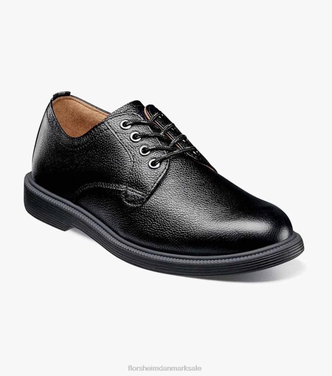 Florsheim børn supacush jr almindelig tå oxford NF0RV457 fodtøj sort tumlede