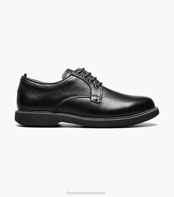 Florsheim børn supacush jr almindelig tå oxford NF0RV457 fodtøj sort tumlede