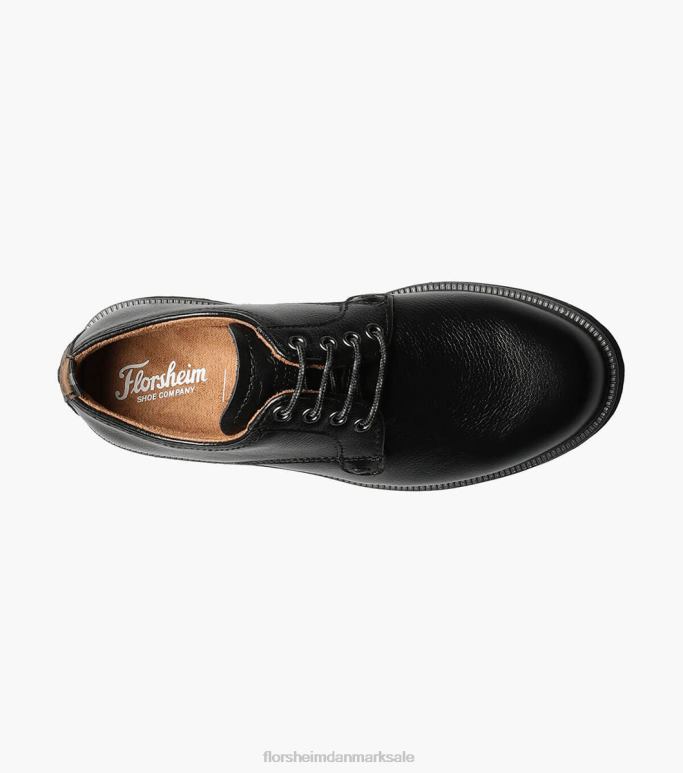 Florsheim børn supacush jr almindelig tå oxford NF0RV457 fodtøj sort tumlede