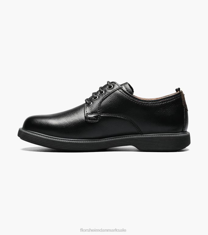 Florsheim børn supacush jr almindelig tå oxford NF0RV457 fodtøj sort tumlede