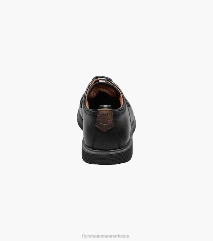 Florsheim børn supacush jr almindelig tå oxford NF0RV457 fodtøj sort tumlede
