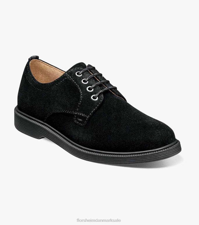 Florsheim børn supacush jr almindelig tå oxford NF0RV458 fodtøj sort ruskind