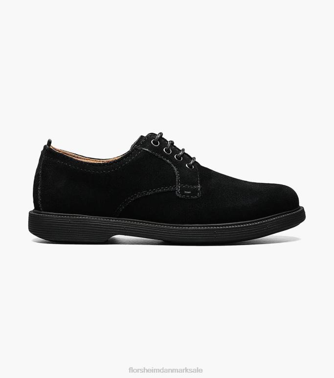 Florsheim børn supacush jr almindelig tå oxford NF0RV458 fodtøj sort ruskind
