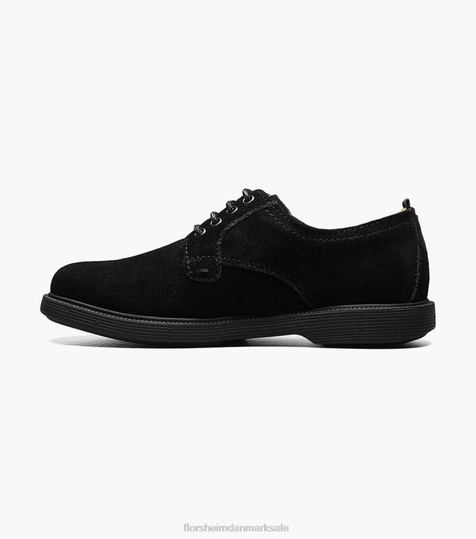 Florsheim børn supacush jr almindelig tå oxford NF0RV458 fodtøj sort ruskind