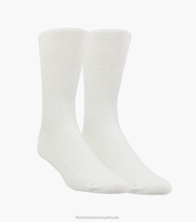 Florsheim unisex 2-pak komfort top crew dress sokker NF0RV611 tilbehør hvid