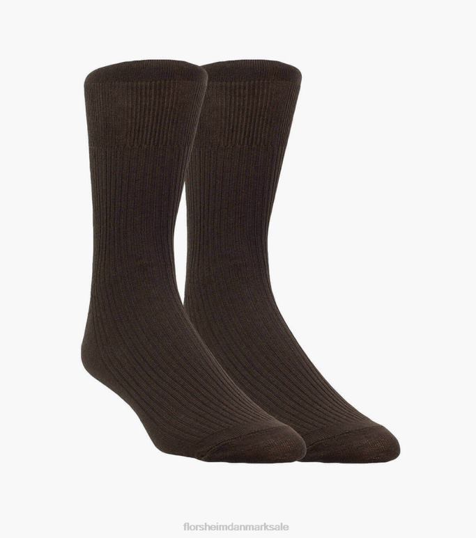 Florsheim unisex 2-pak komfort top crew dress sokker NF0RV612 tilbehør Brun