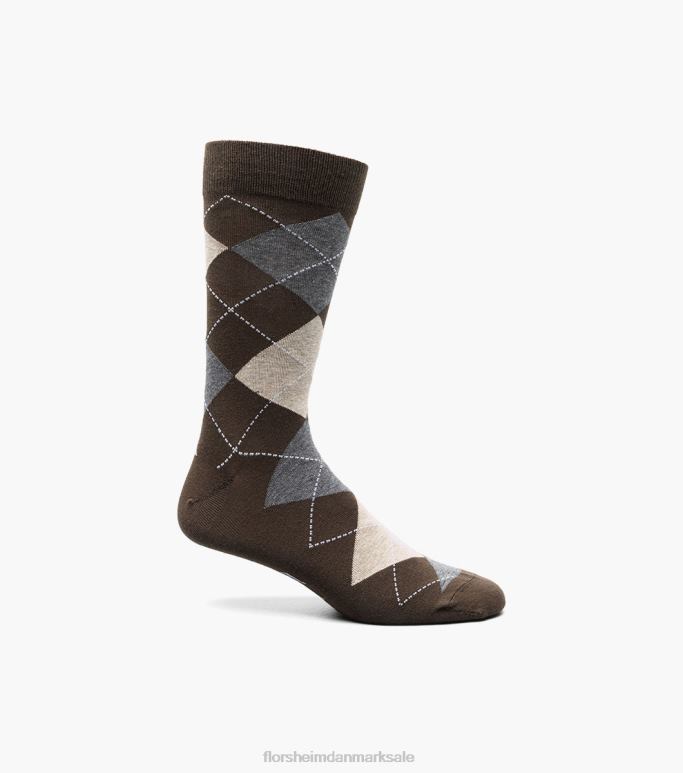 Florsheim unisex argyle crew dress sokker NF0RV579 tilbehør Brun