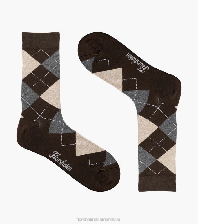 Florsheim unisex argyle crew dress sokker NF0RV579 tilbehør Brun
