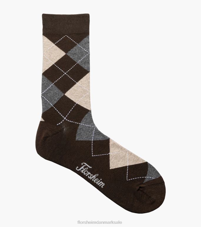 Florsheim unisex argyle crew dress sokker NF0RV579 tilbehør Brun