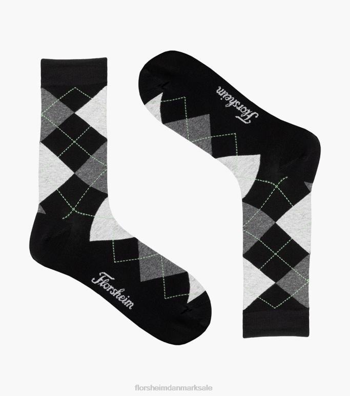 Florsheim unisex argyle crew dress sokker NF0RV580 tilbehør sort
