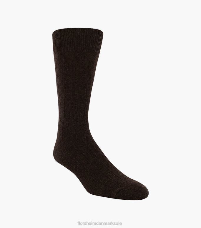 Florsheim unisex bred rib besætning kjole sokker NF0RV598 tilbehør chokolade