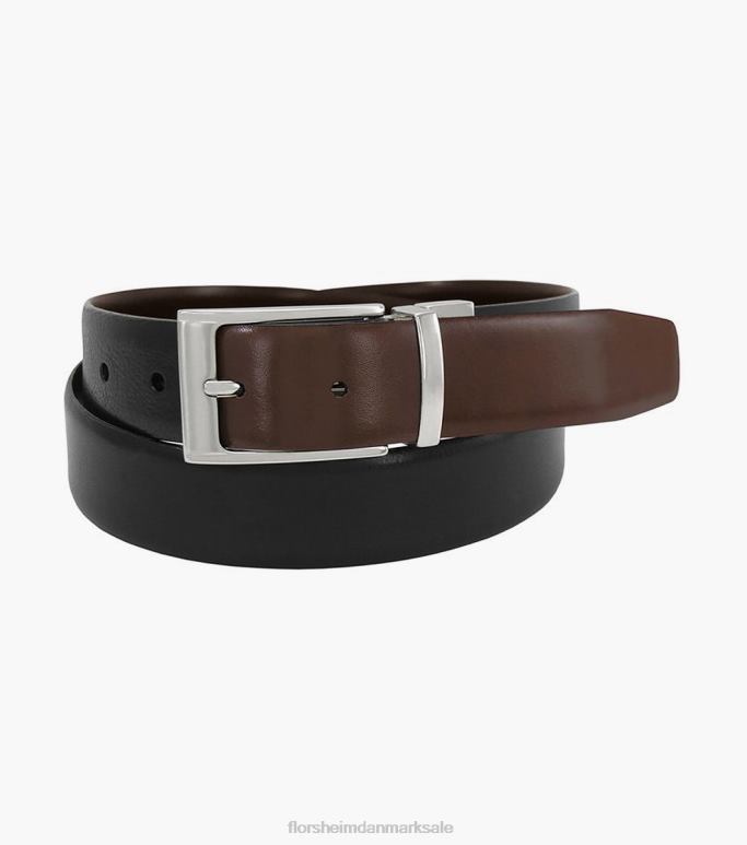 Florsheim unisex cain ægte italiensk vendbart bælte NF0RV556 tilbehør sort og brun