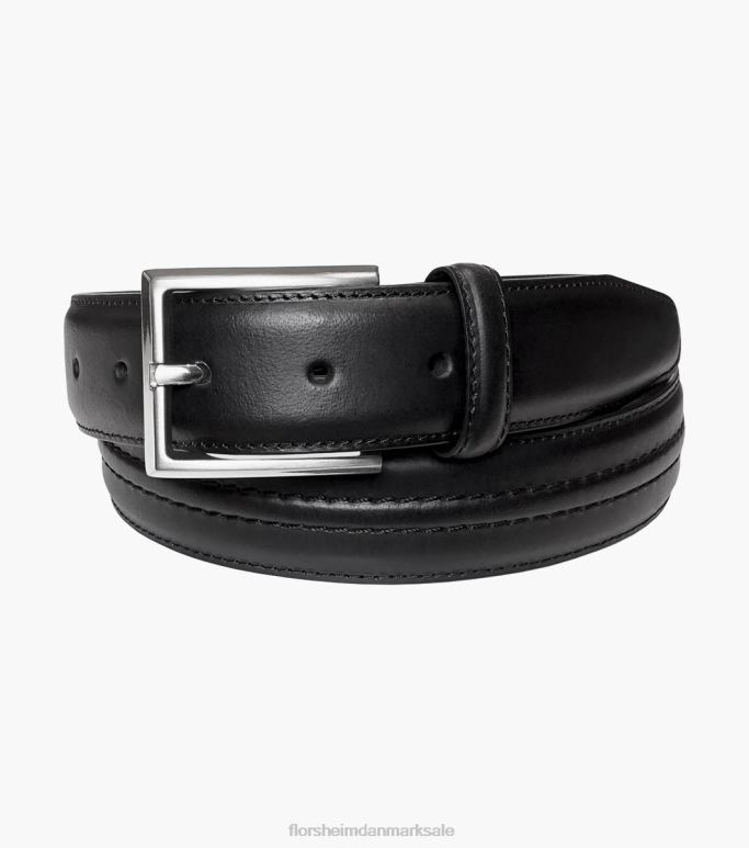 Florsheim unisex caprio bælte i ægte læder NF0RV545 tilbehør sort