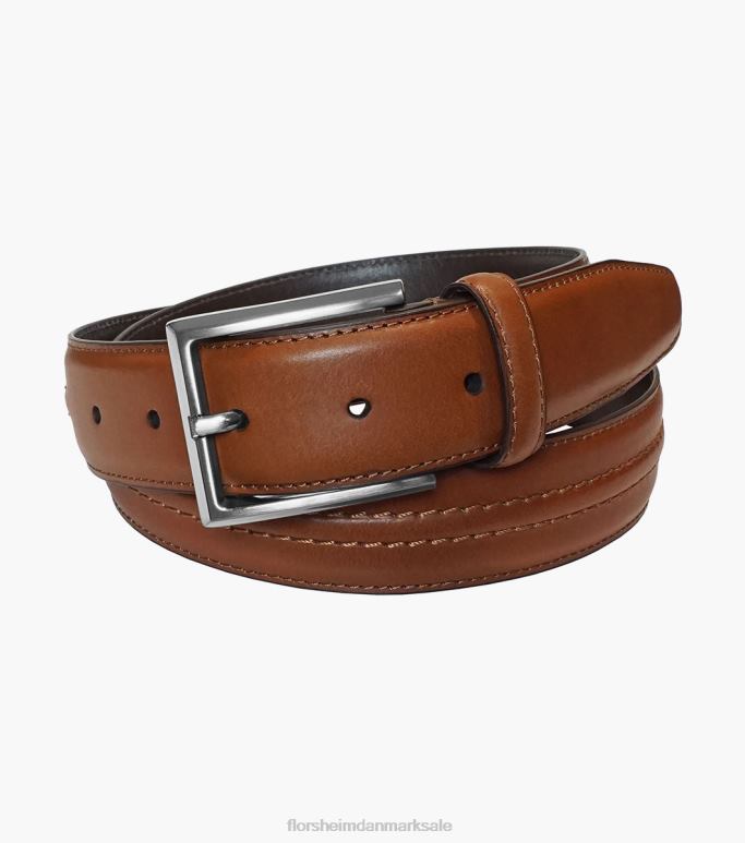 Florsheim unisex caprio bælte i ægte læder NF0RV546 tilbehør cognac