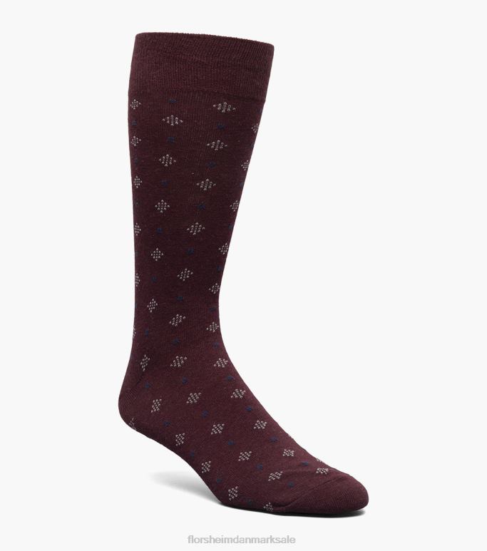 Florsheim unisex diamant dobby crew kjole sokker NF0RV594 tilbehør bordeaux
