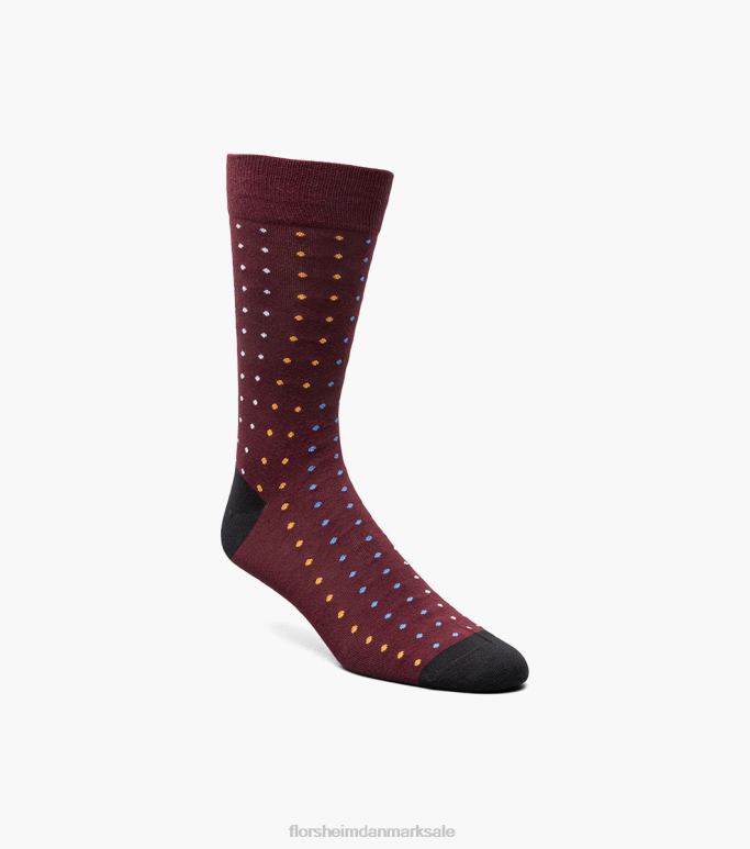 Florsheim unisex galaxy crew dress sokker NF0RV563 tilbehør bordeaux