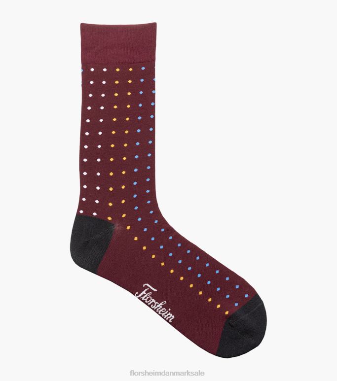Florsheim unisex galaxy crew dress sokker NF0RV563 tilbehør bordeaux